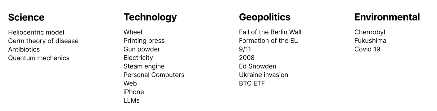 from an internal slide - inflection categories