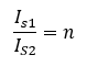 Is1/Is2 proportional to area, where n is the number of BJTs in parallel for Q0