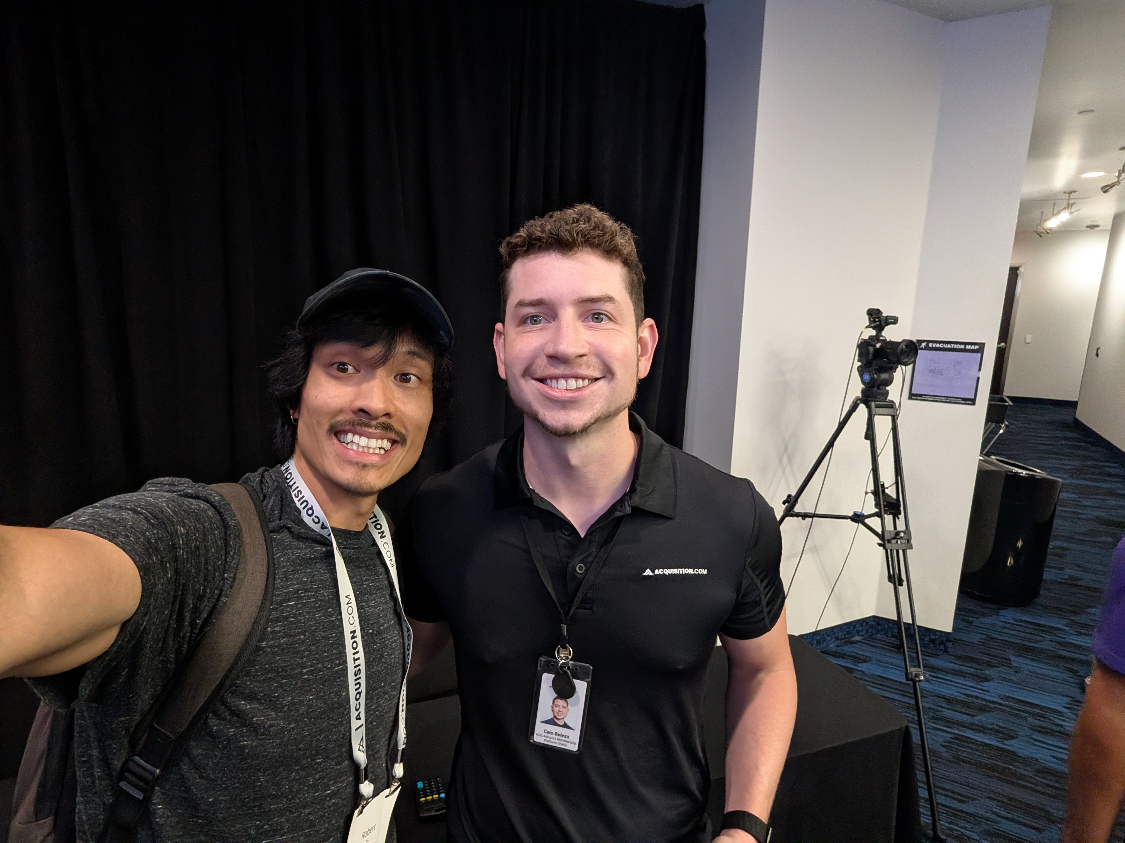 Robert with Caio Beleza, President of Acquisition.com's ACQ Vantage