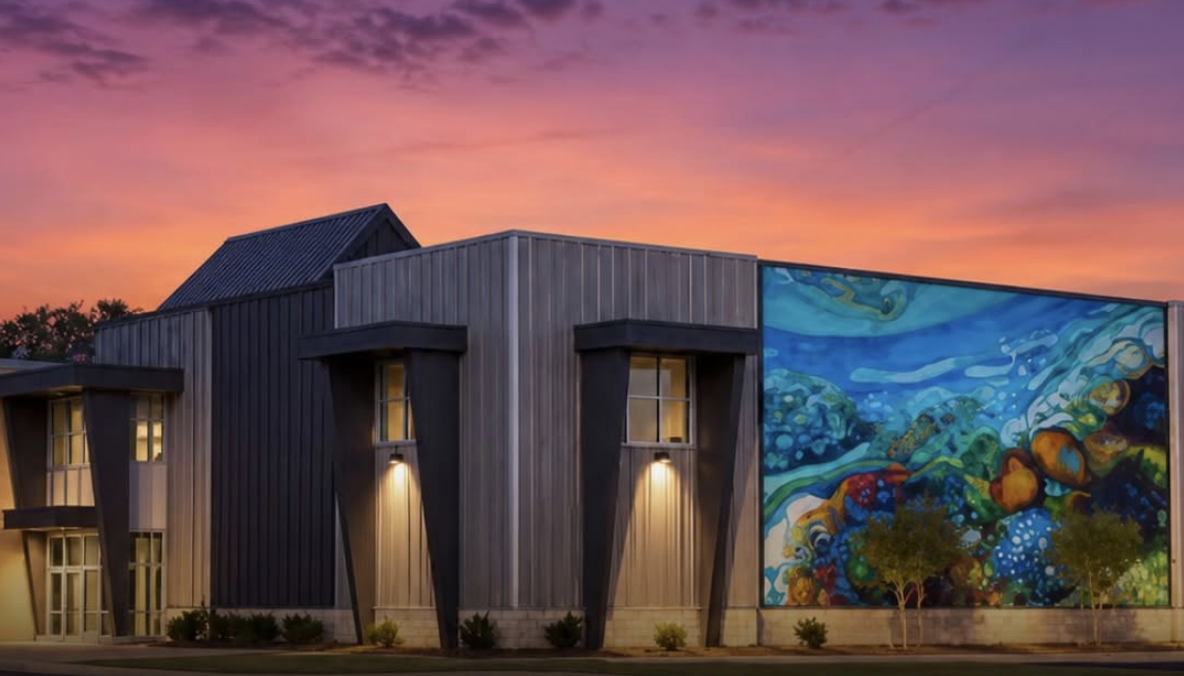 Exterior rendering of The Padel Foundry in Virginia Beach, VA