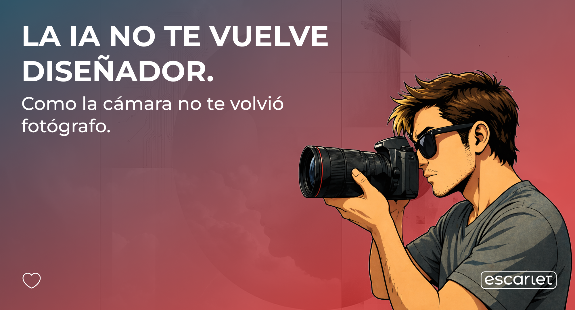 Ilustración conceptual sobre creatividad, herramientas digitales y proceso de diseño