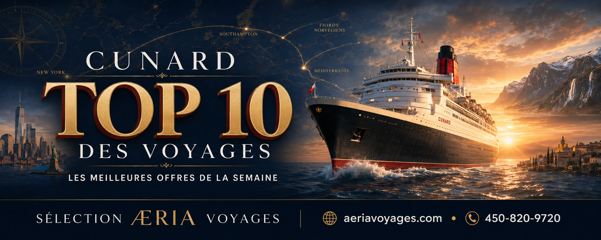 Les 10 meilleures offres Cunard de la semaine
