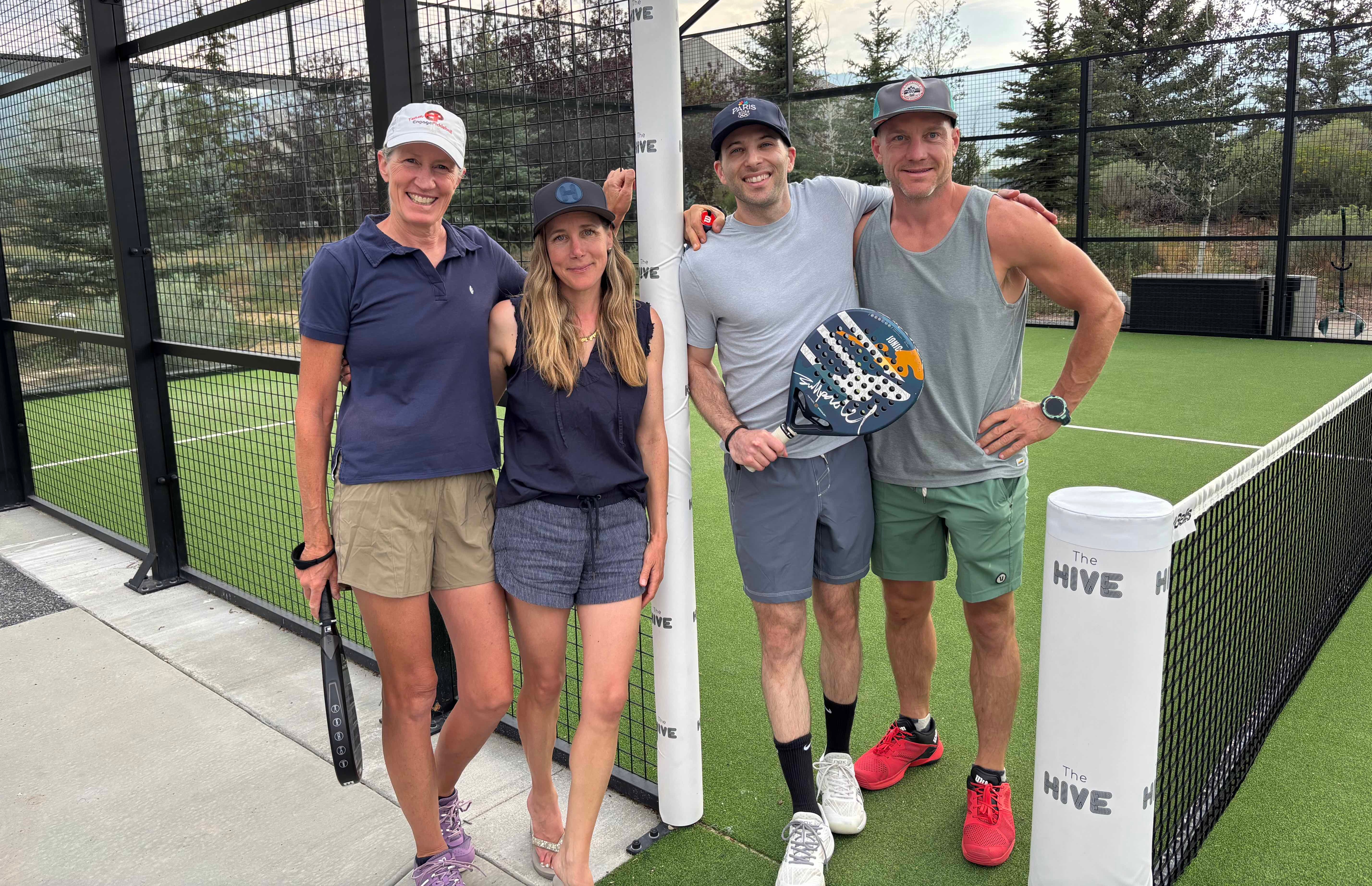 Hollye Shepherd and friends on a padel court in Park City, UT