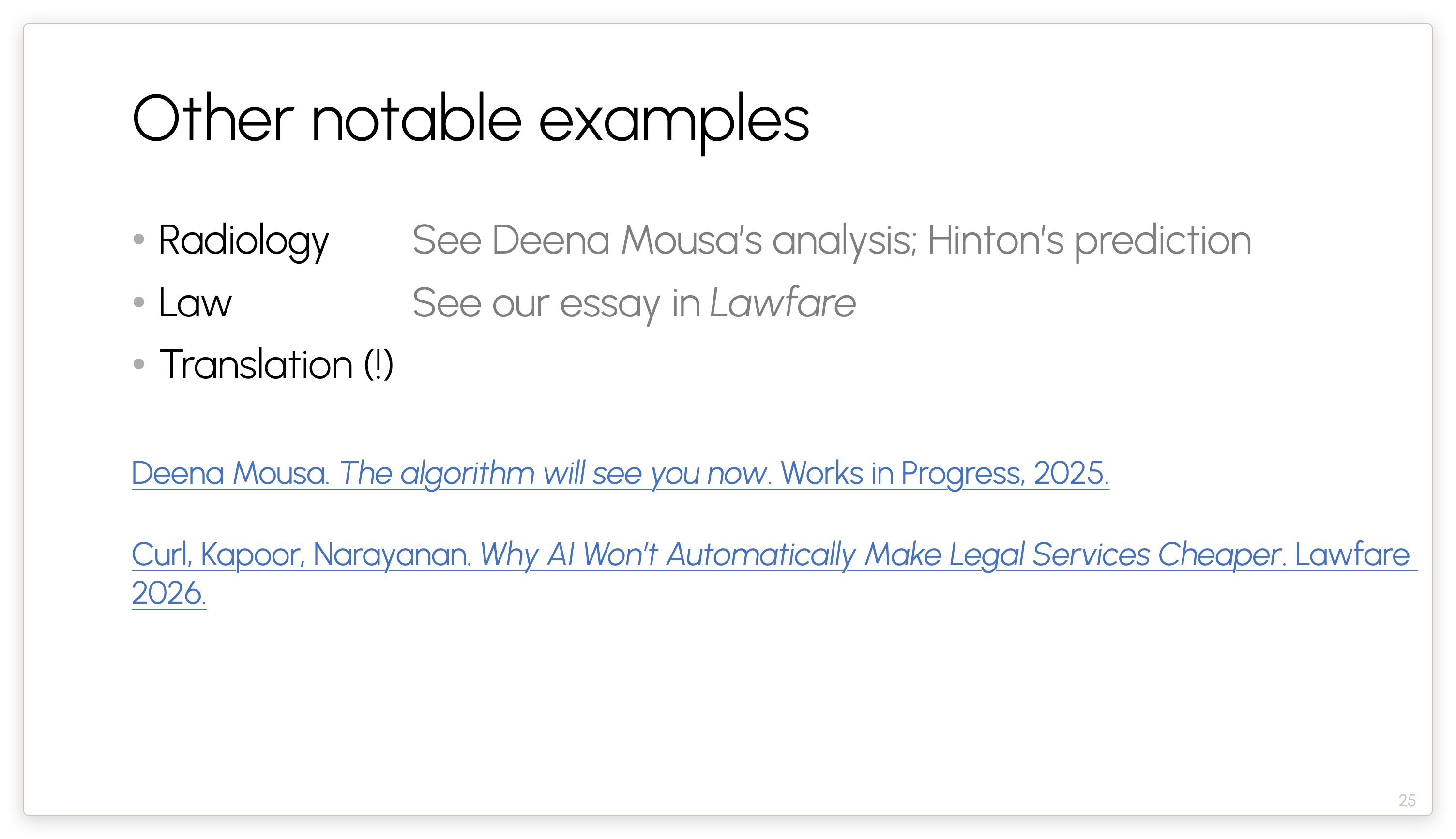 Other notable examples
