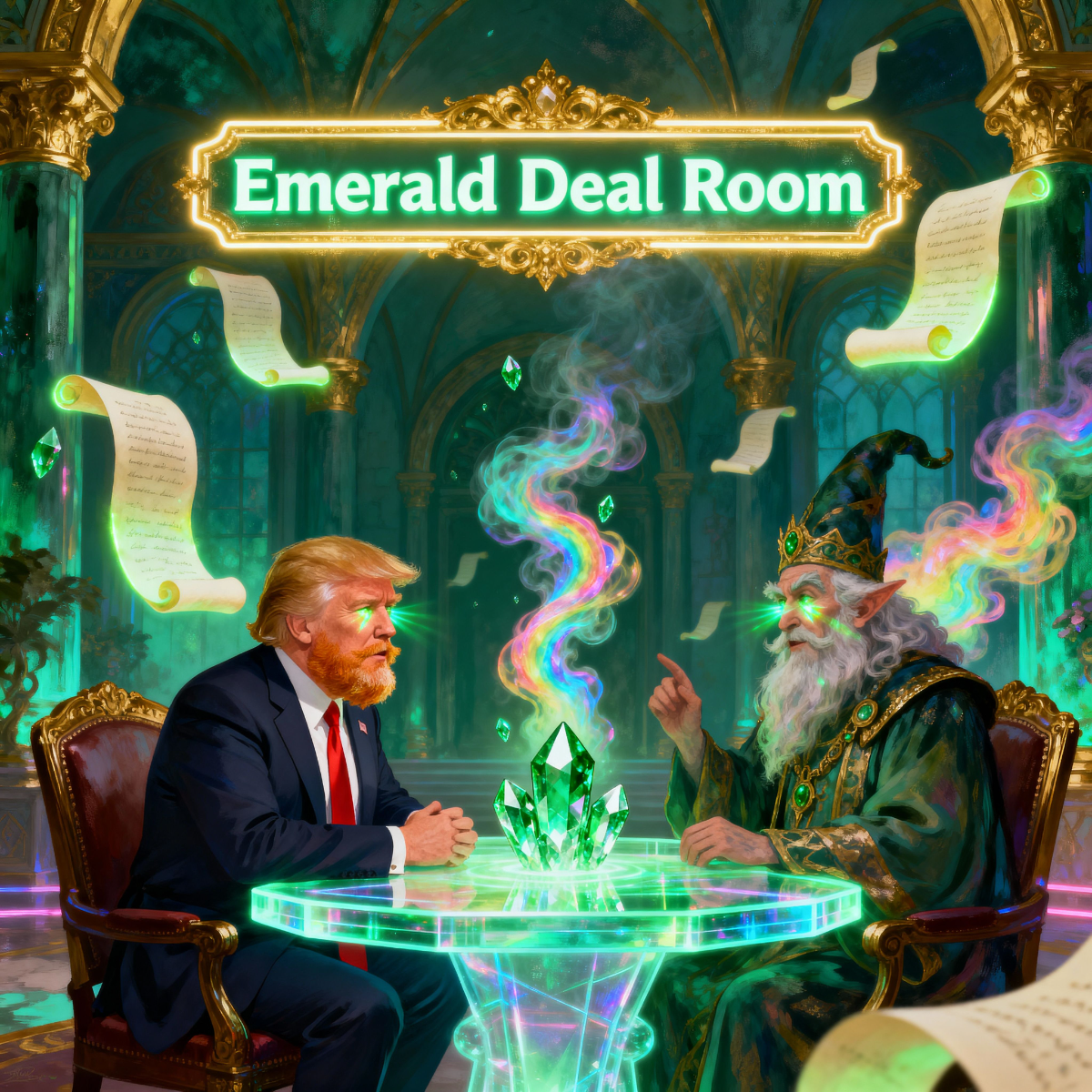 Magick Mica Trump parody art