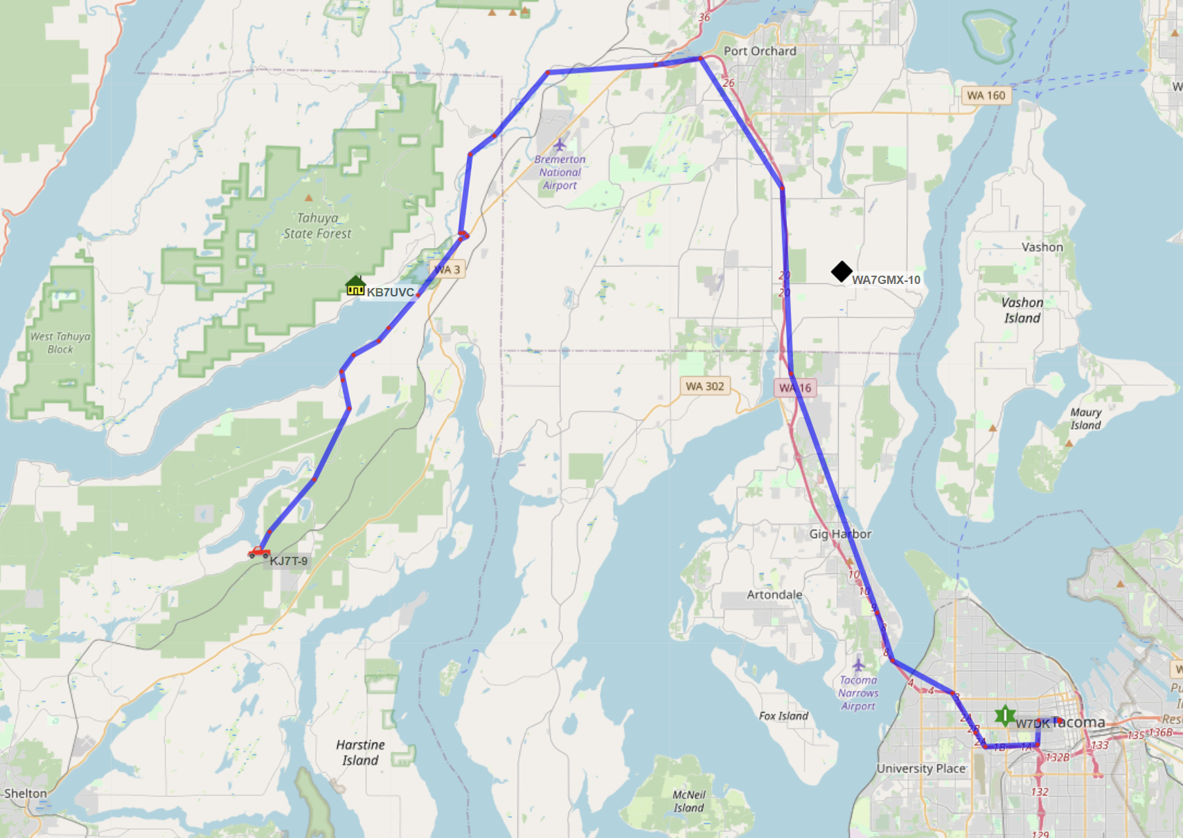 APRS track with COMPACtenna