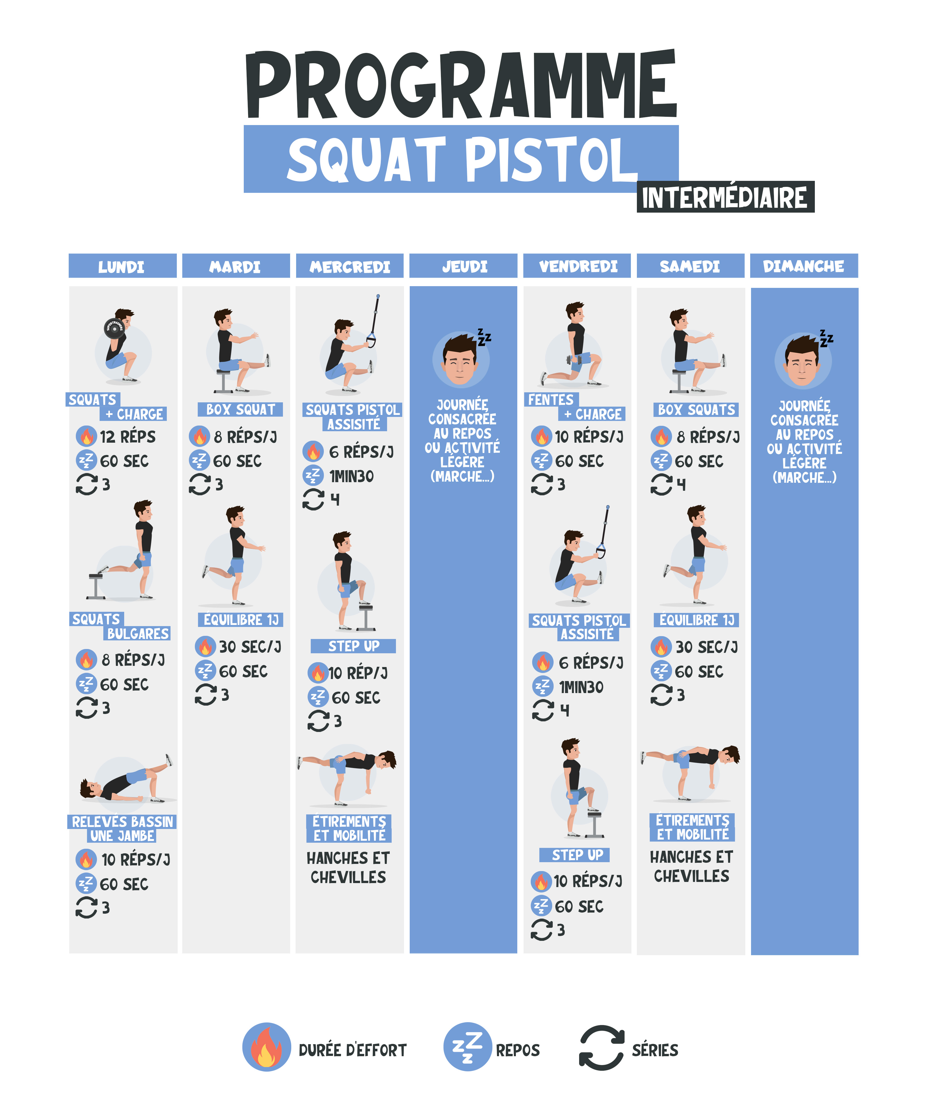 Maîtriser le squat à une jambe [squat pistol]