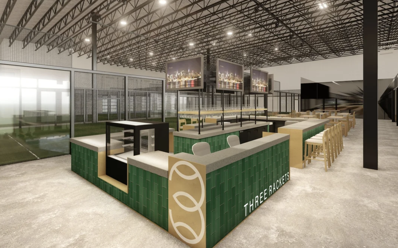 Interior rendering of Three Rackets in Broomfield, CO