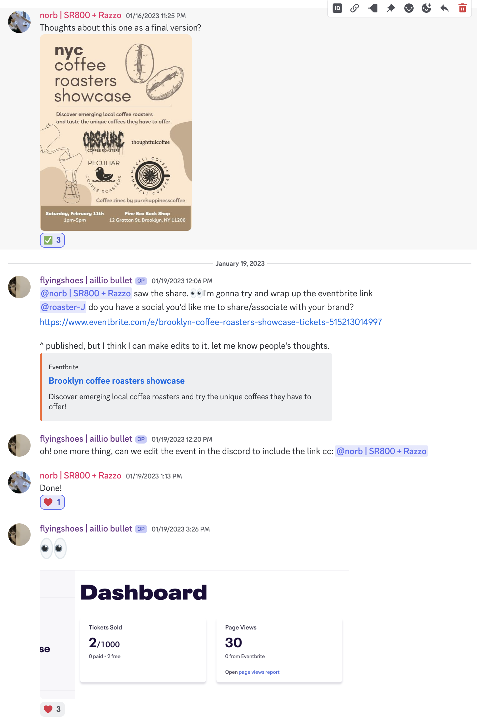 Eventbrite and flyer creation