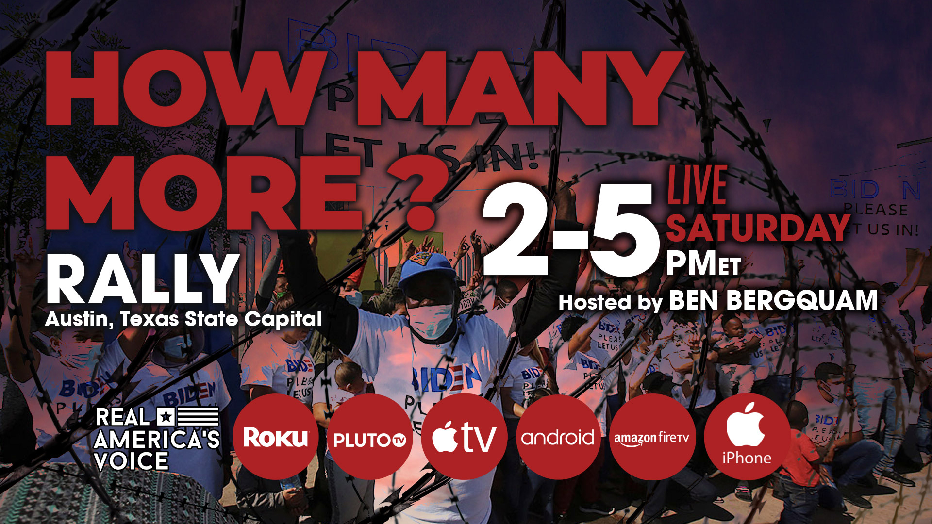 HOW MANY MORE RALLY AT THE AUSTIN, TX STATE CAPITOL TODAY FROM 2-5PM EST.