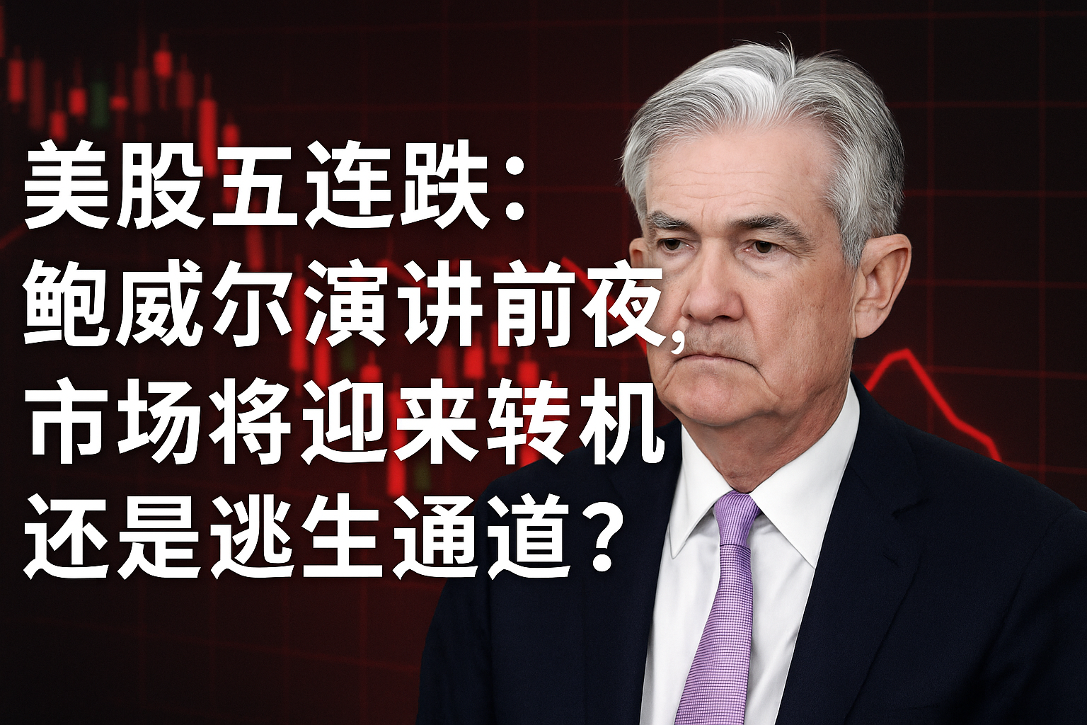 美股五连跌！鲍威尔大演讲前夜，是转机？还是逃生通道？历史上的Jackson Hole - by XBroadcast