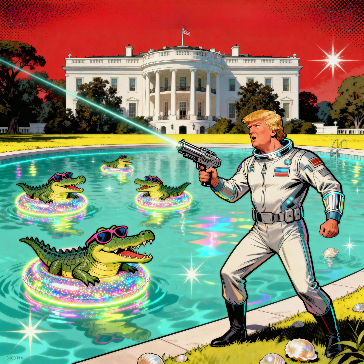 Magick Mica Trump parody art