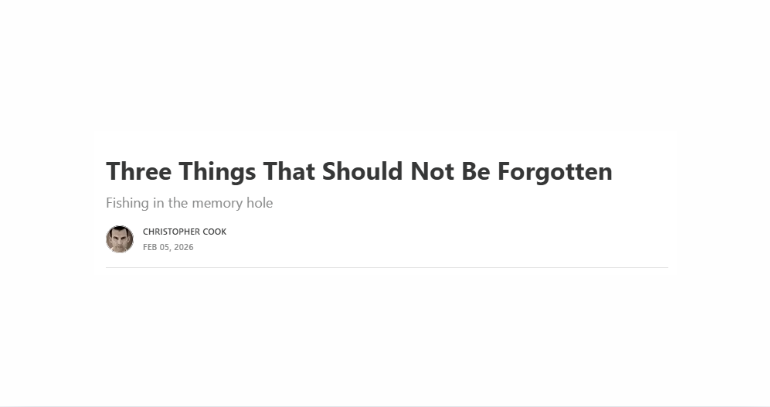 Three Things That Should Not Be Forgotten