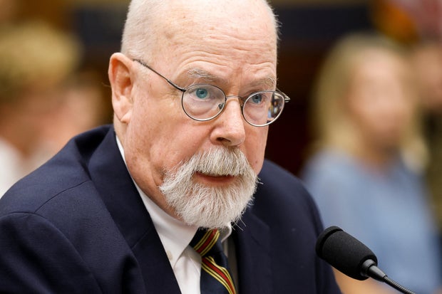 U.S. Justice Department special counsel John Durham testifies about his report on the FBI's inquiry into potential contacts between Donald Trump's 2016 presidential campaign and Russia, before a hearing of the House Judiciary Committee on Capitol Hill in Washington on June 21, 2023.