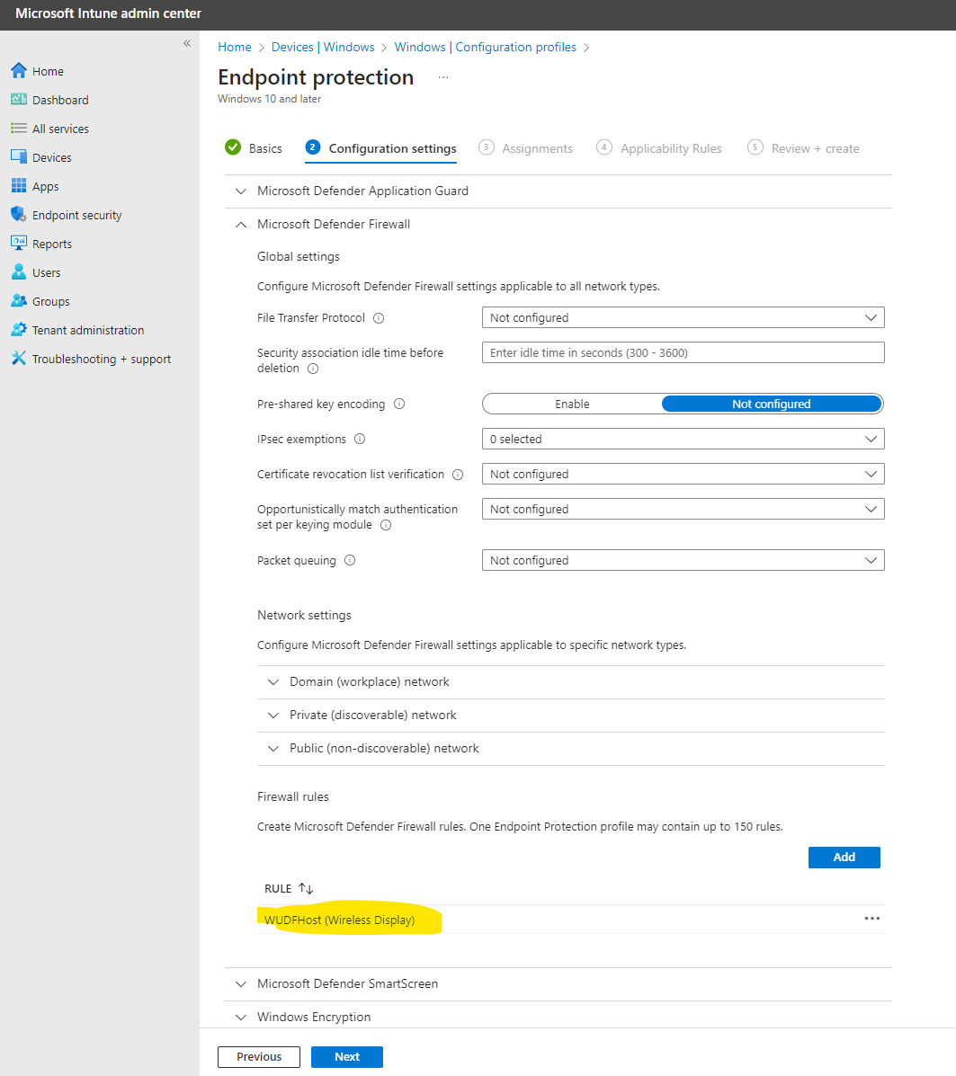 Intune Screenshare Wireless Display (Casting) issues for Windows 10 and 11 devices using ...