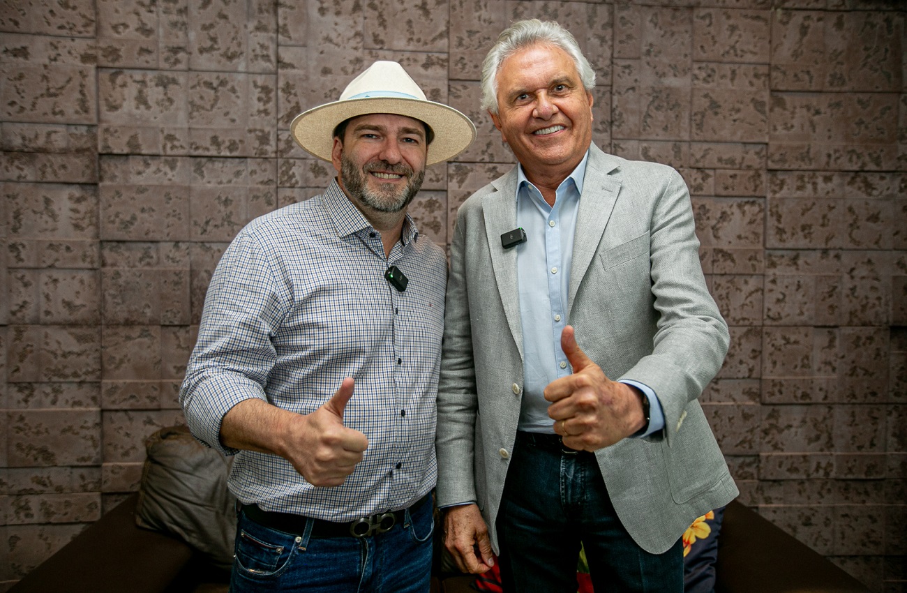Governador Ronaldo Caiado é recepcionado pelo presidente Alex Redano na 12ª Rondônia Rural Show em Ji-Paraná