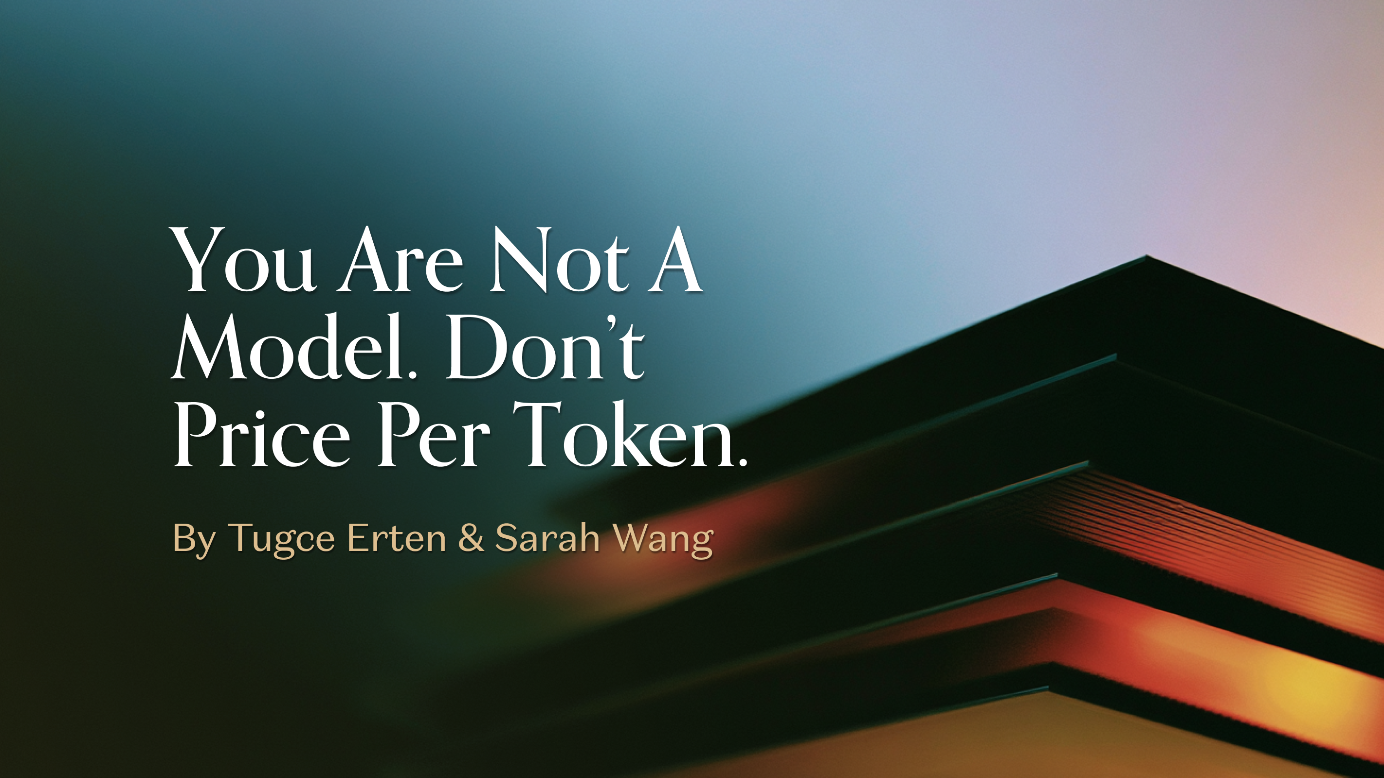 You are not a model. Don’t price per token.