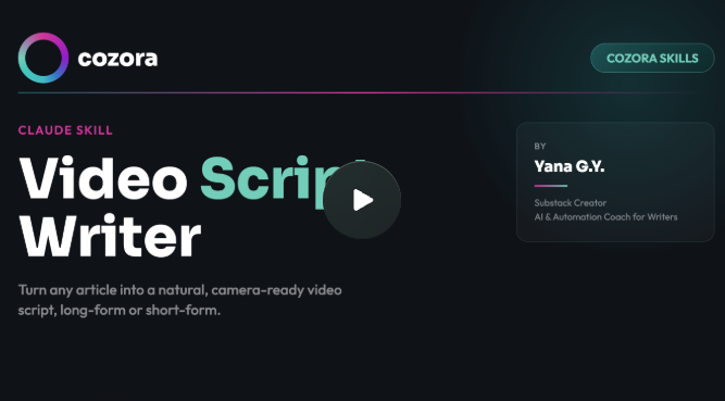 Video Script Writer Skill