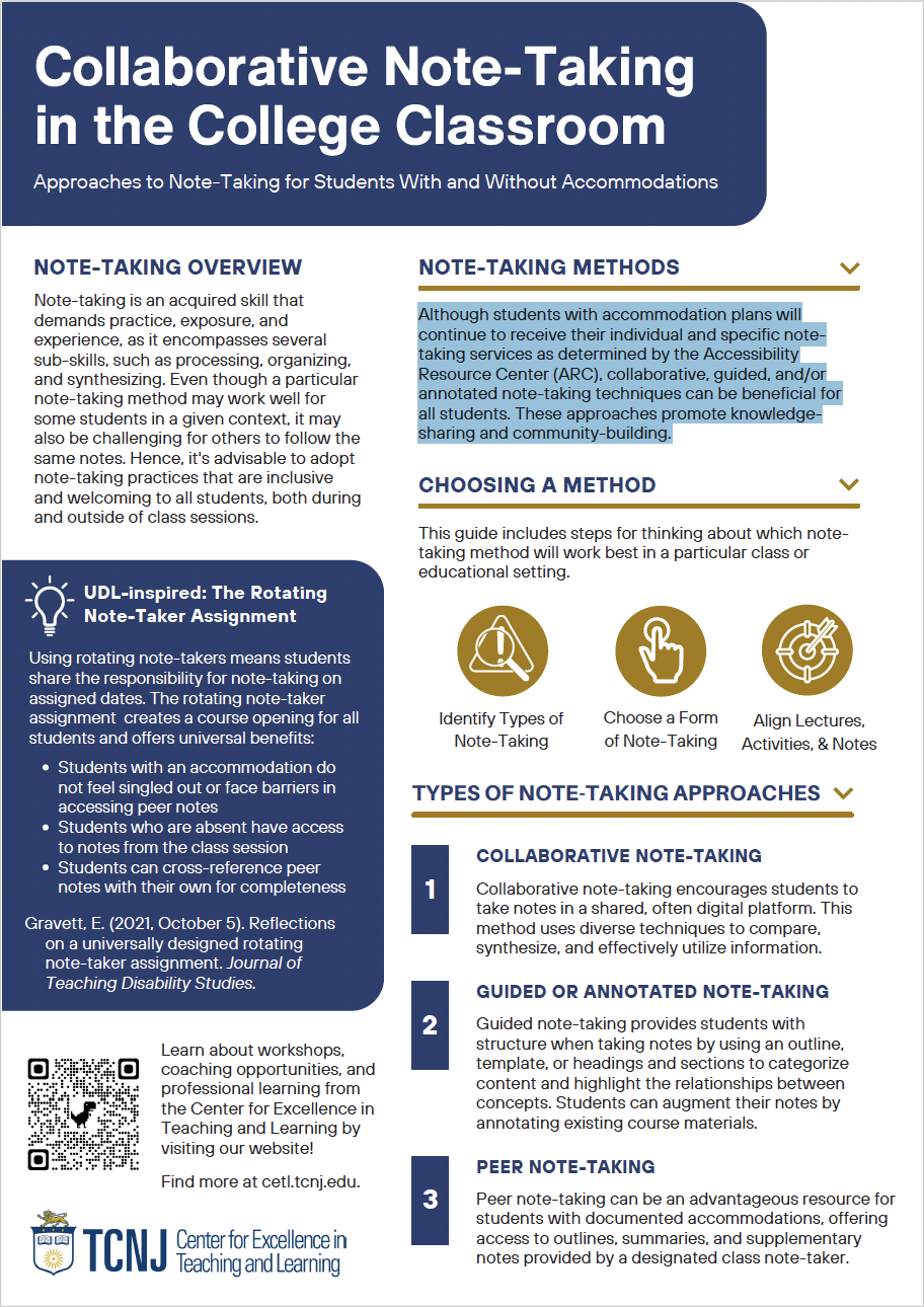 Guiding students on note-taking from a Universal Design perspective