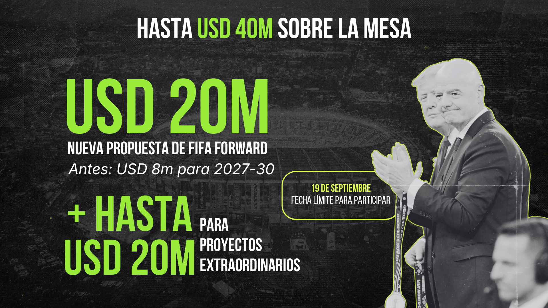 Hasta USD 40M sobre la mesa