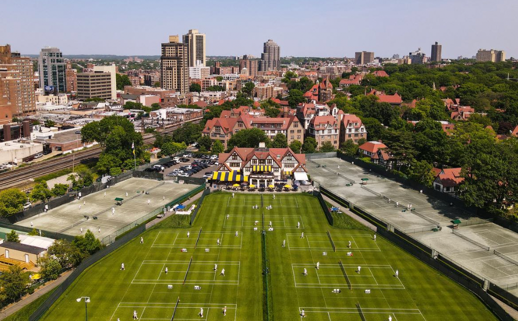 Aerial view of West Side Tennis Club in Forest Hills