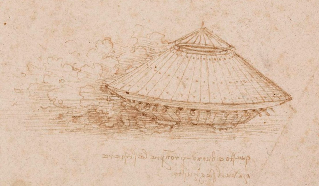 Leonardo da Vinci's sketch of a domed armored vehicle