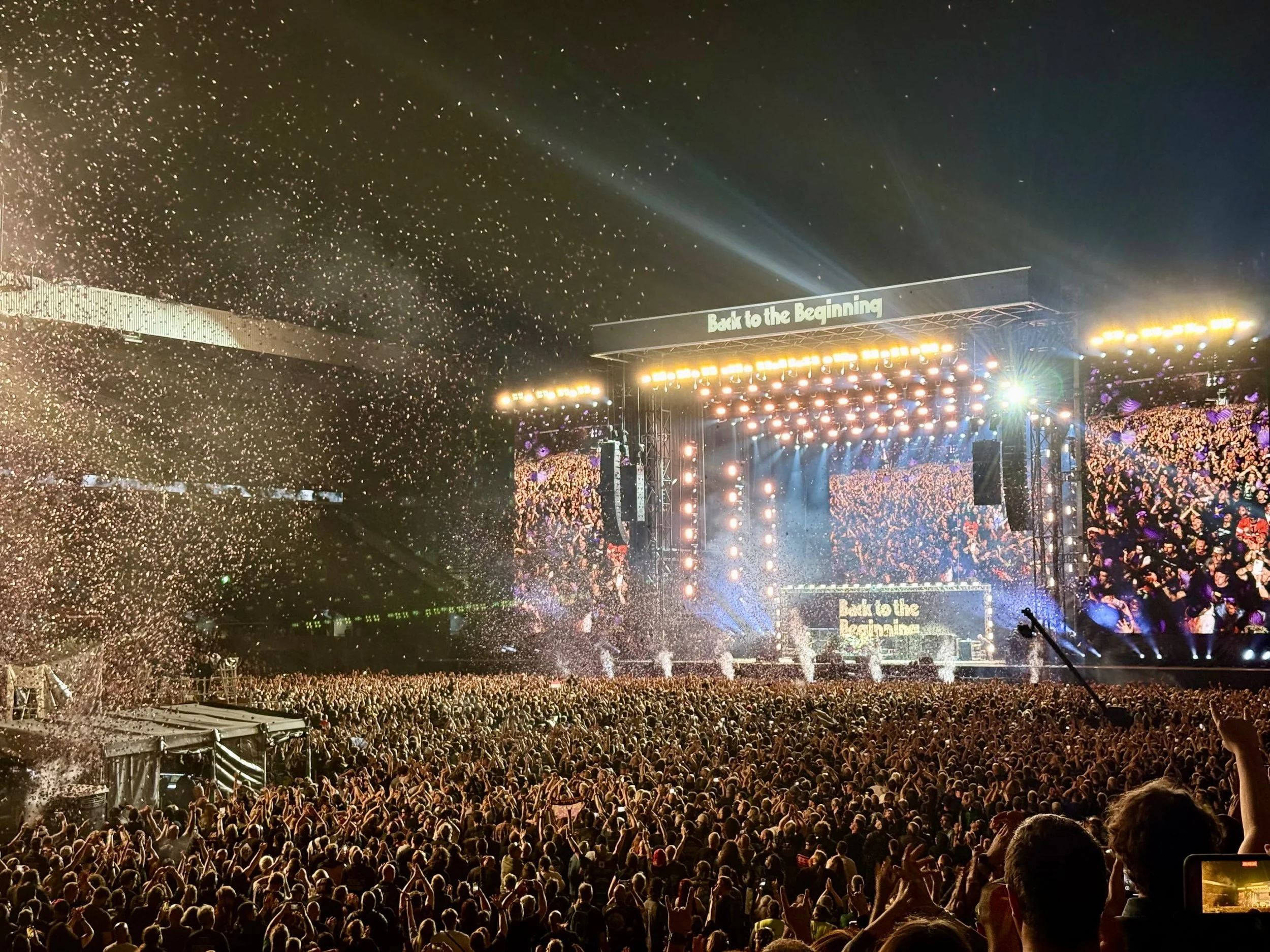 The final moments of the Back to the Beginning Event, July 5, 2025, Villa Park, Birmingham, photo by Mark Dauner