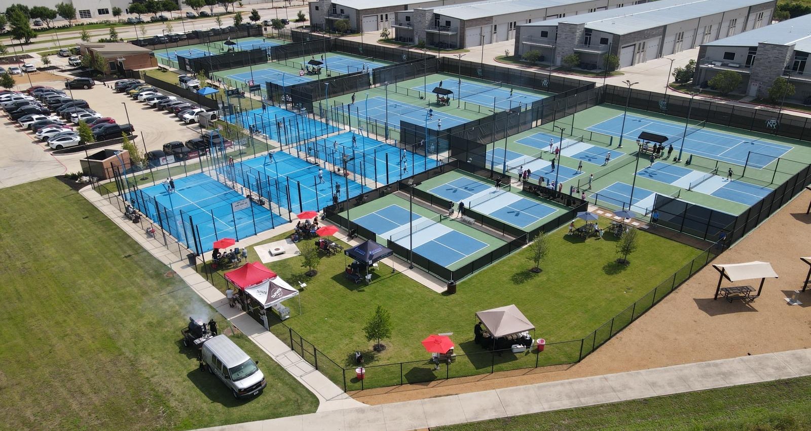 Padel, pickleball, and tennis courts at North Texas Racquet Club in Frisco, TX