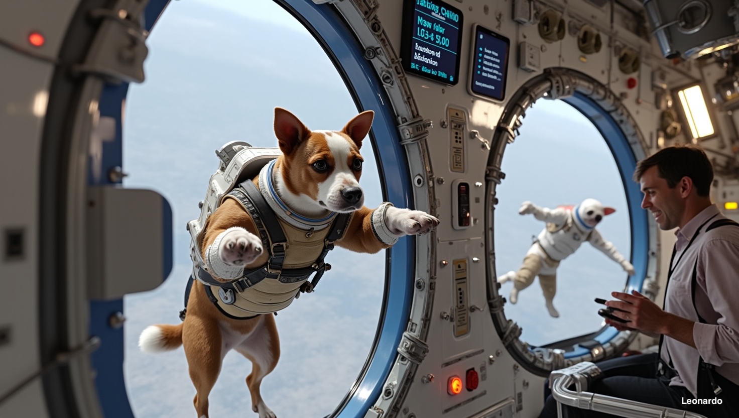 AI-generated image of Meadow as an astronaut on the ISS by ChatGPT