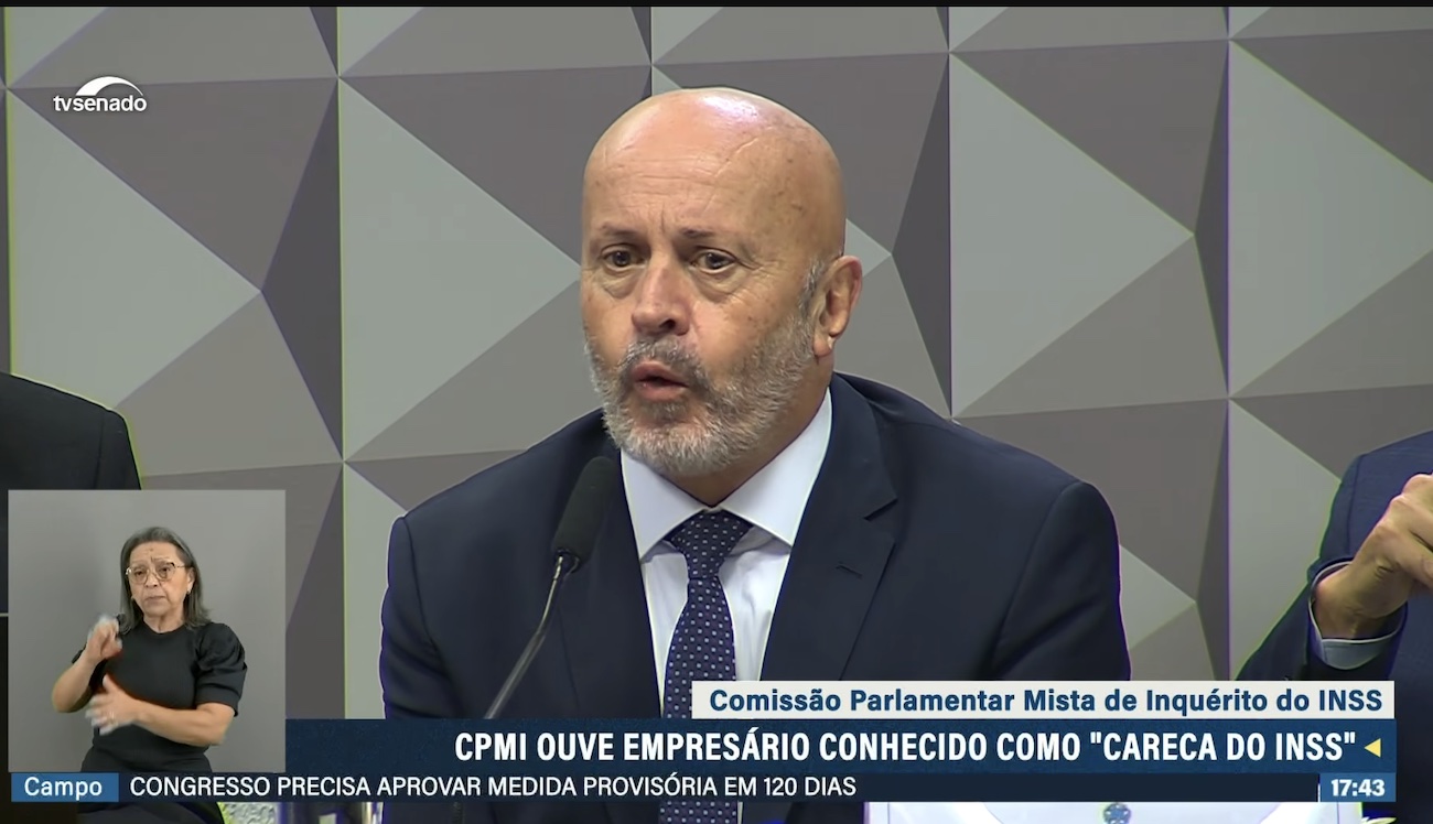 Careca do INSS presta depoimento na CPMI: Esquema de fraudes pode chegar a R$ 6,3 bilhões - SIGA AO VIVO