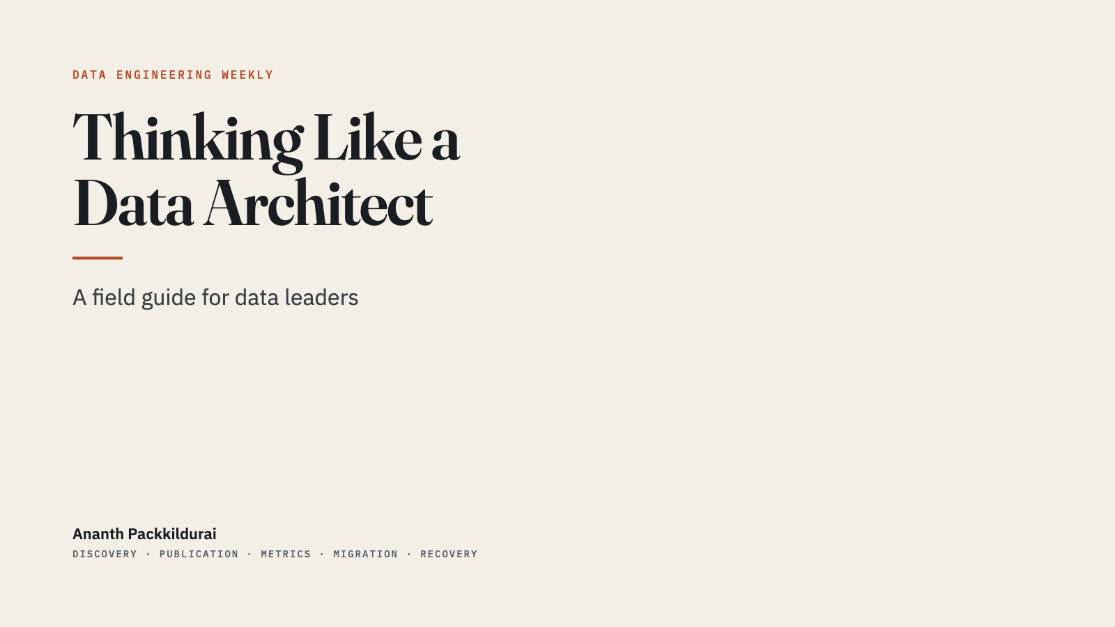 Thinking Like a Data Architect