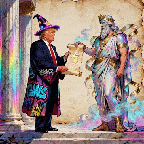 Magick Mica Trump parody art