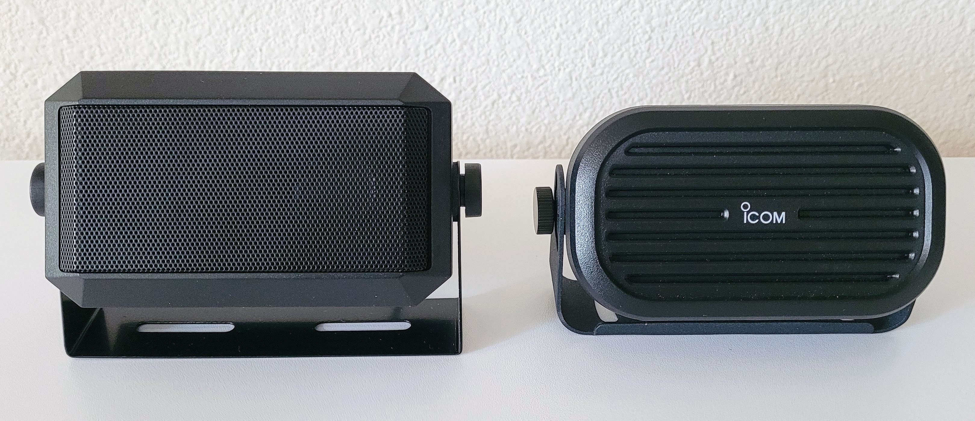 QWORK speaker (left) and Icom speaker (right)