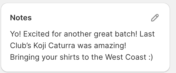 West Coast customer note
