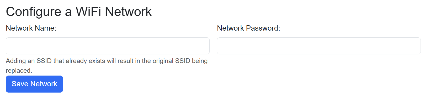 Fields for adding a WiFi network