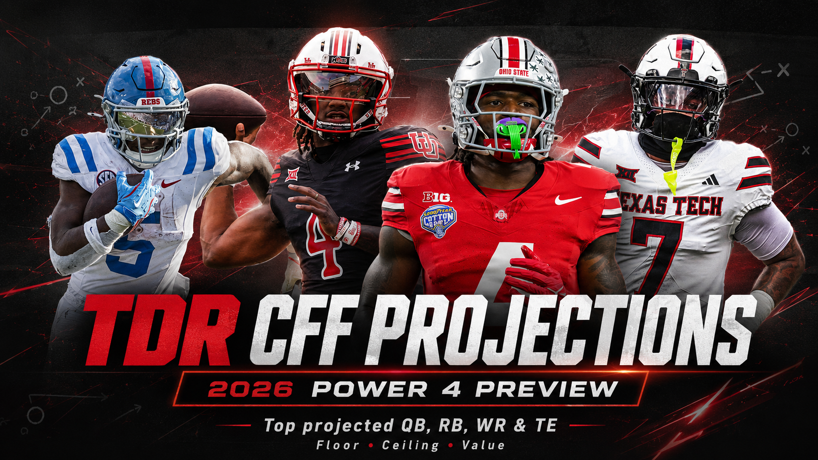 Introducing the TDR 2026 College Fantasy Football Projections