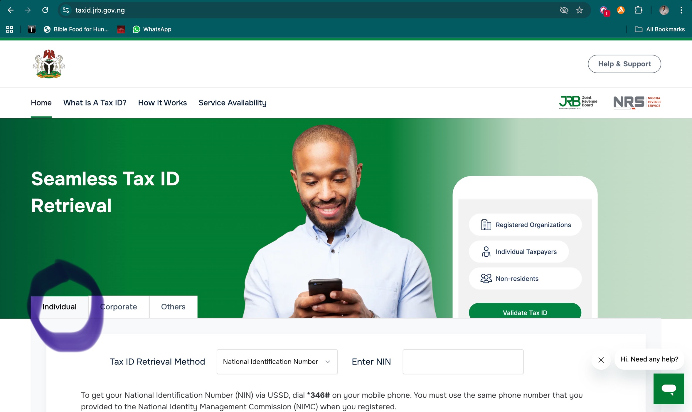 Retrieve Tax Id Number