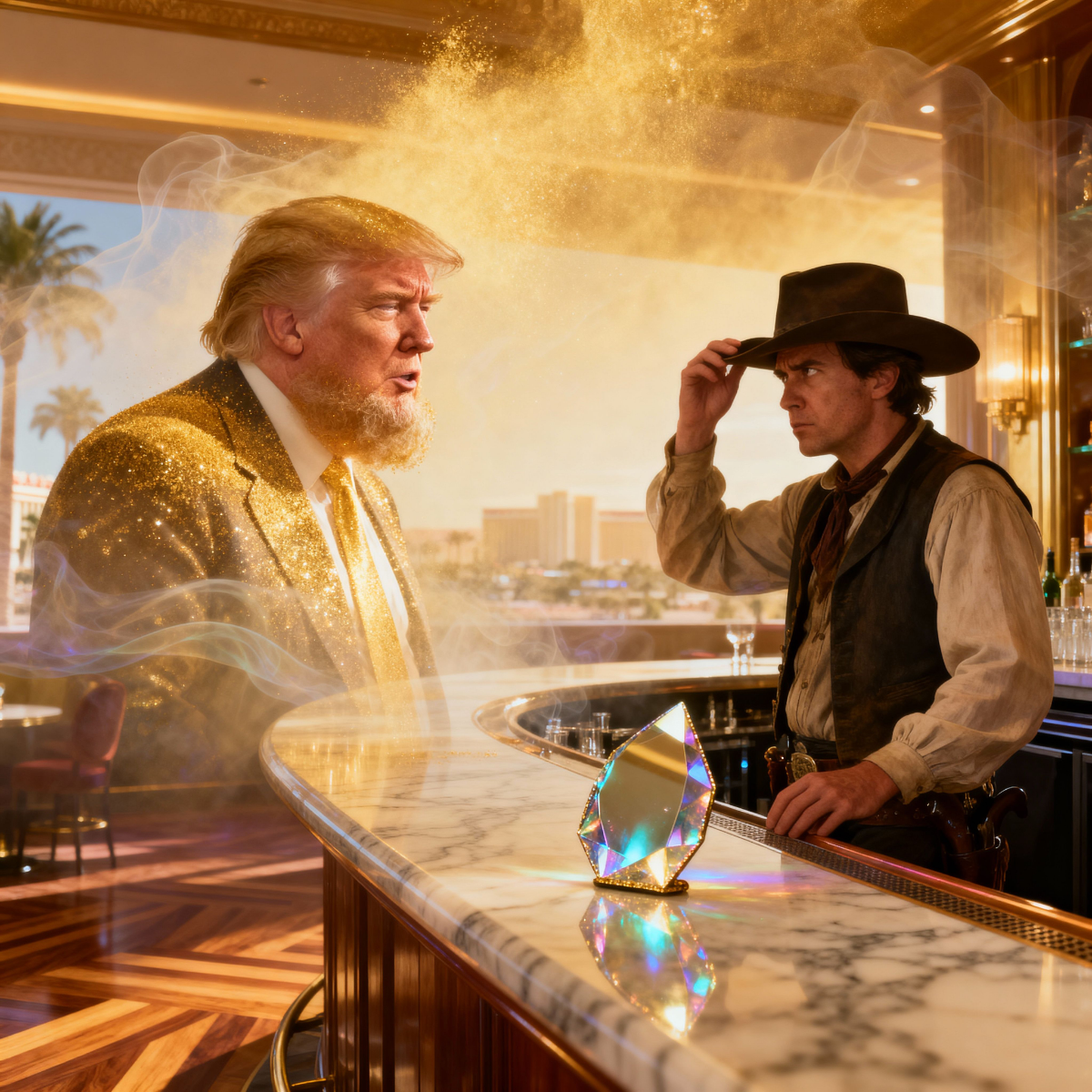 Magick Mica Trump parody art