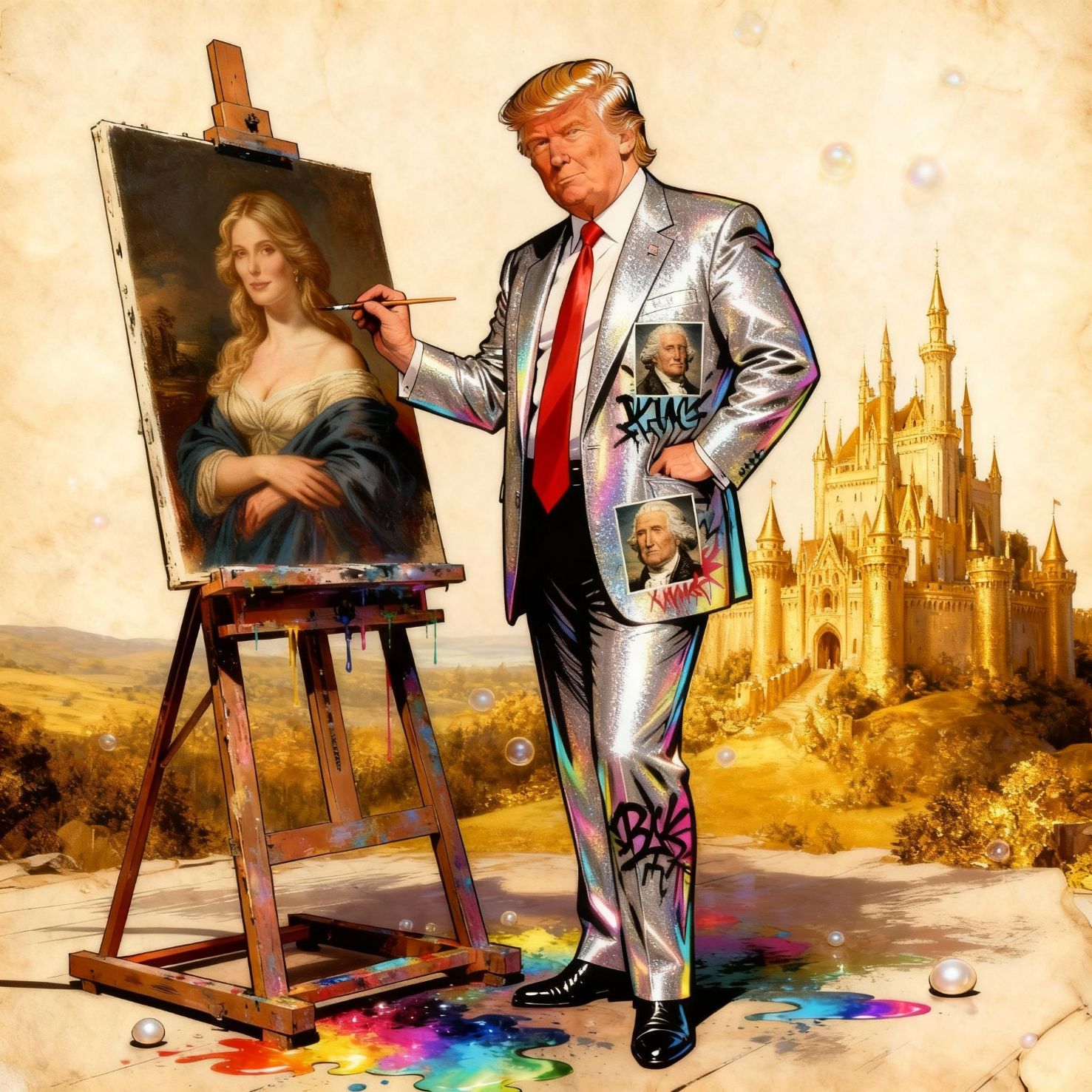 Magick Mica Trump parody art