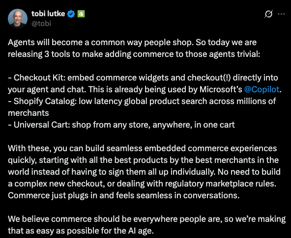 Shopify Makes Commerce Agents First-Class Citizens