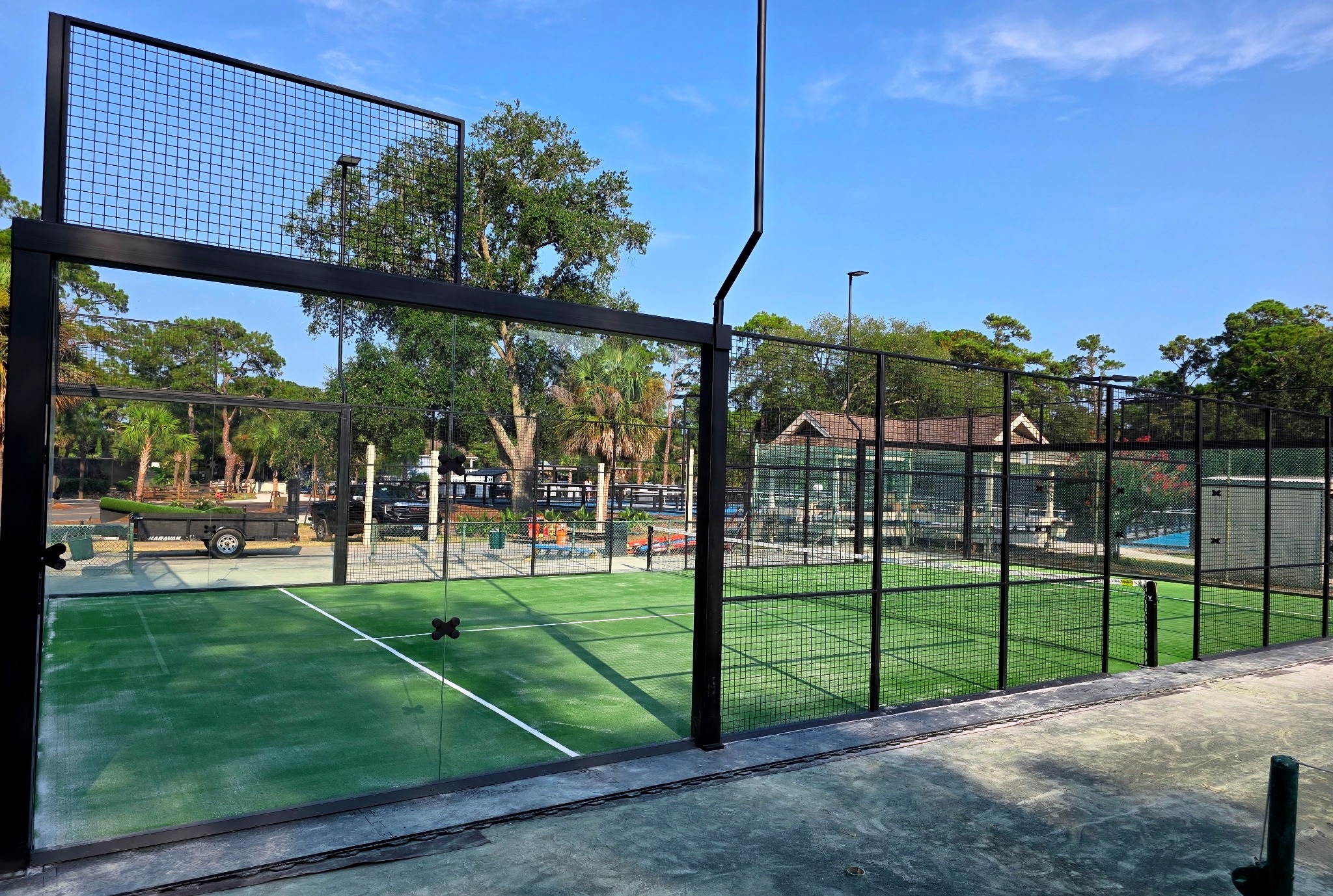 The brand-new padel court at South Beach Racquet Club in Hilton Head