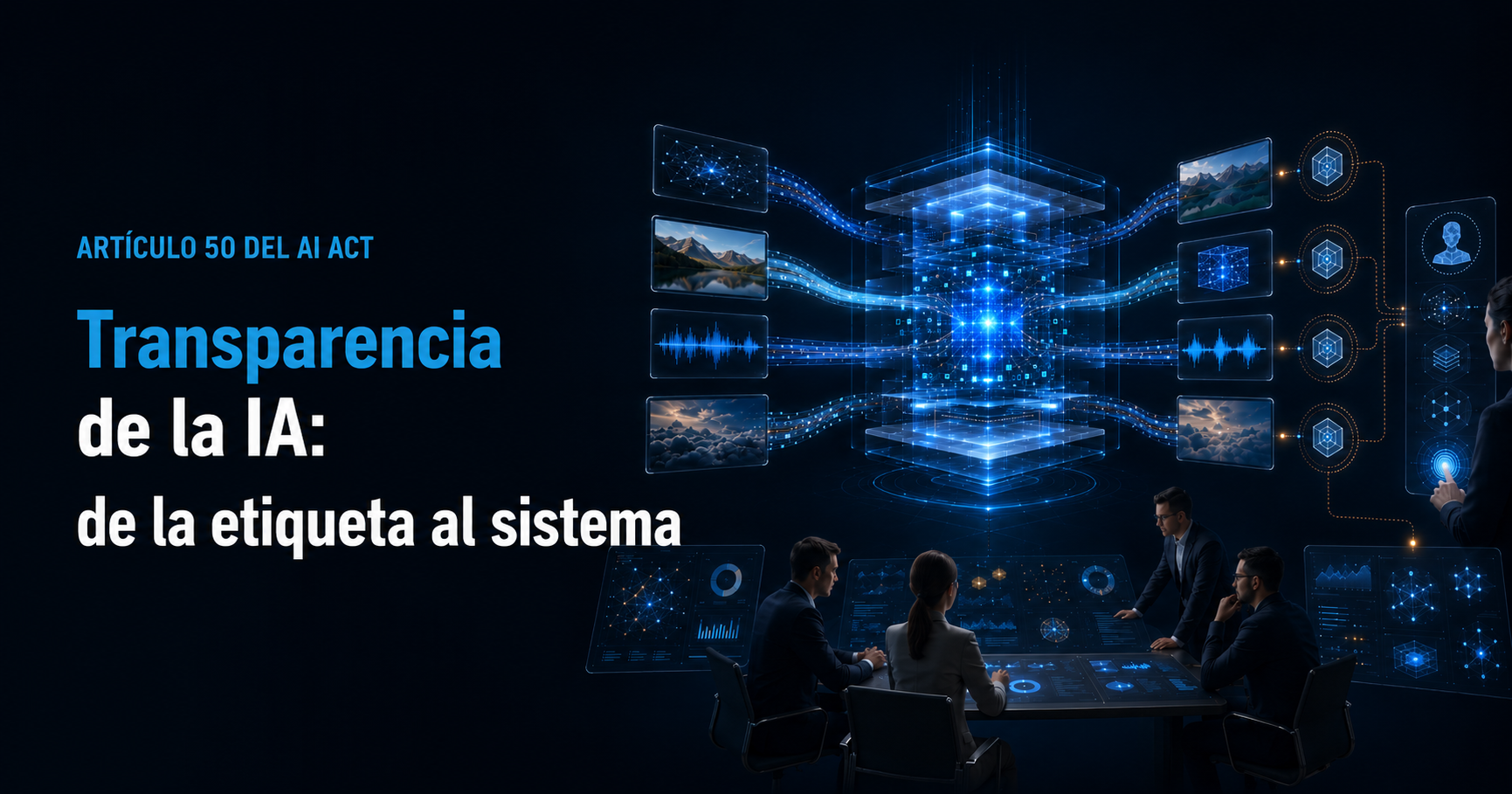 Portada del artículo: Artículo 50 del AI Act: qué cambia el 2 de agosto y cómo deben prepararse las empresas