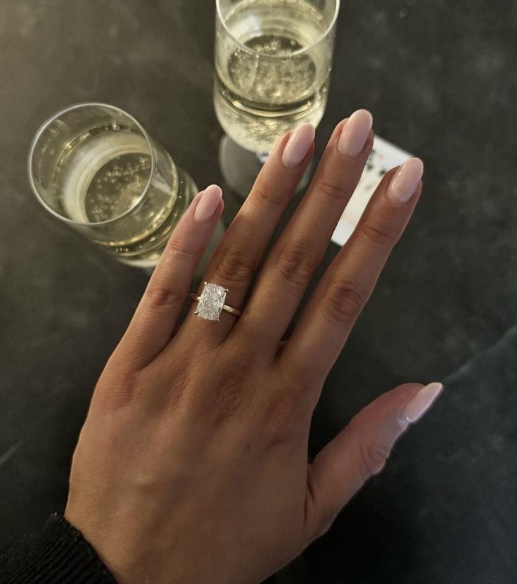 Radiant cut engagement ring