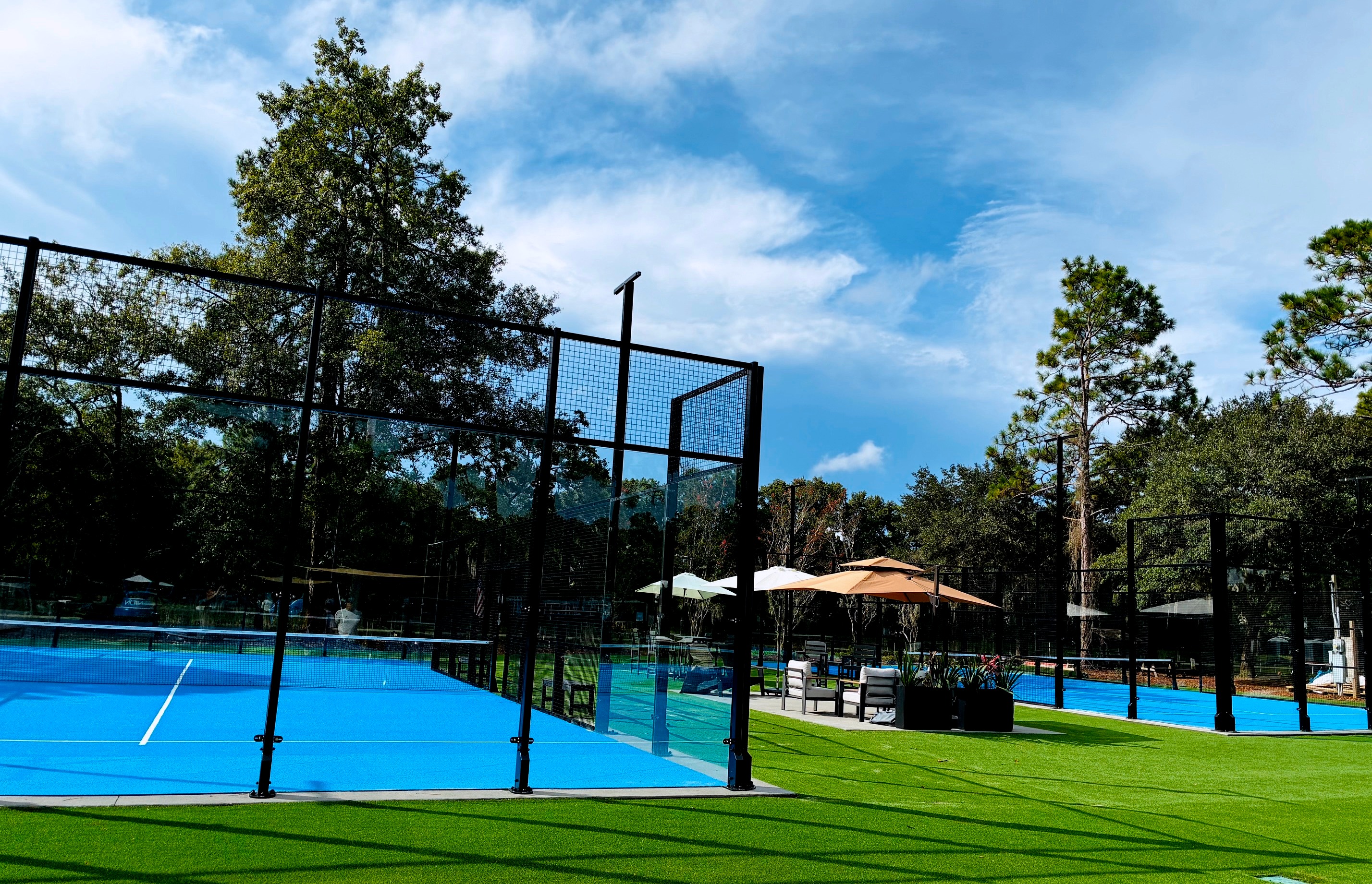 Padel courts at The Point Racquet & Social Club in Charleston, SC
