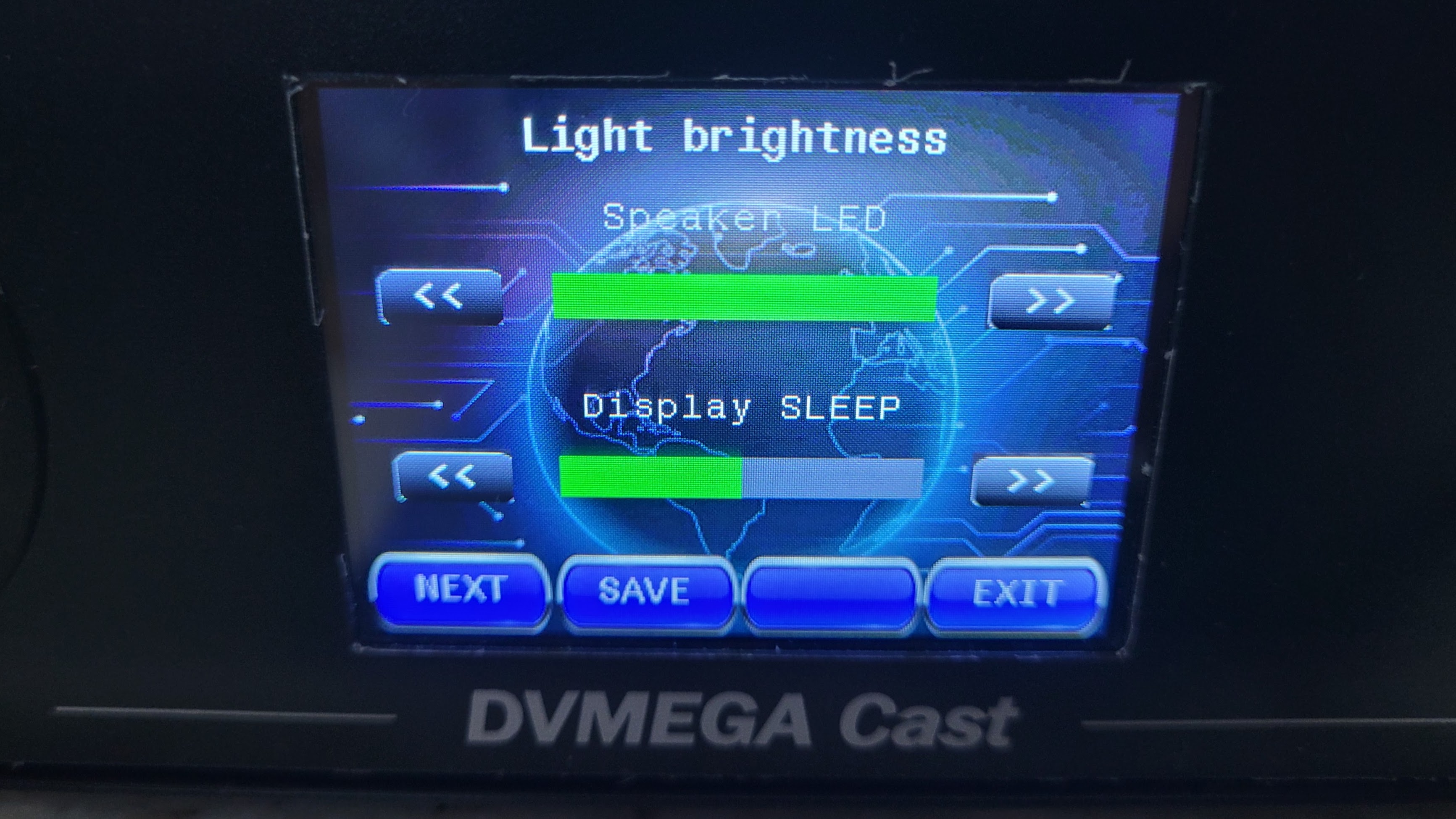 Speaker LED brightness screen