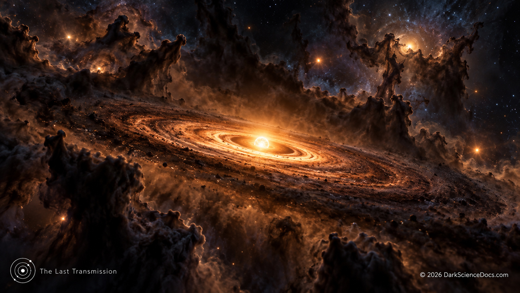 The young Sun takes shape inside a cloud of gas and dust in this imagined reconstruction.