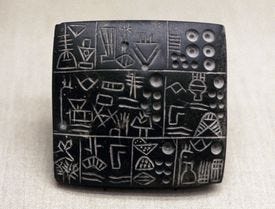 Clay tokens showing shape-based representation