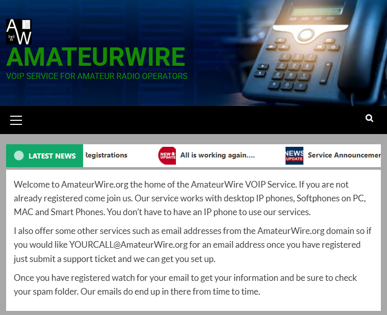 AmateurWire home page
