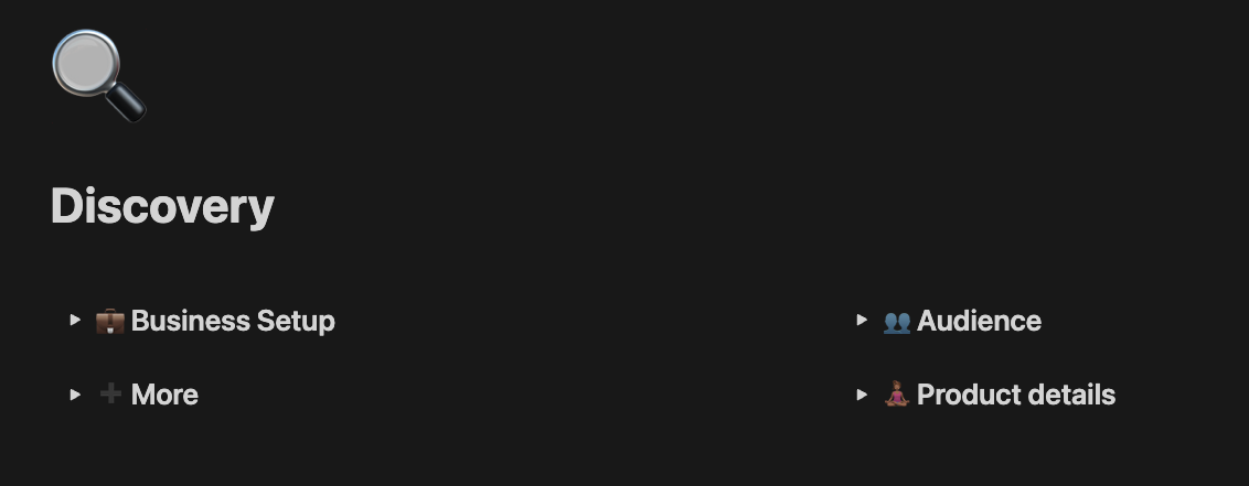 My “Discovery” Template