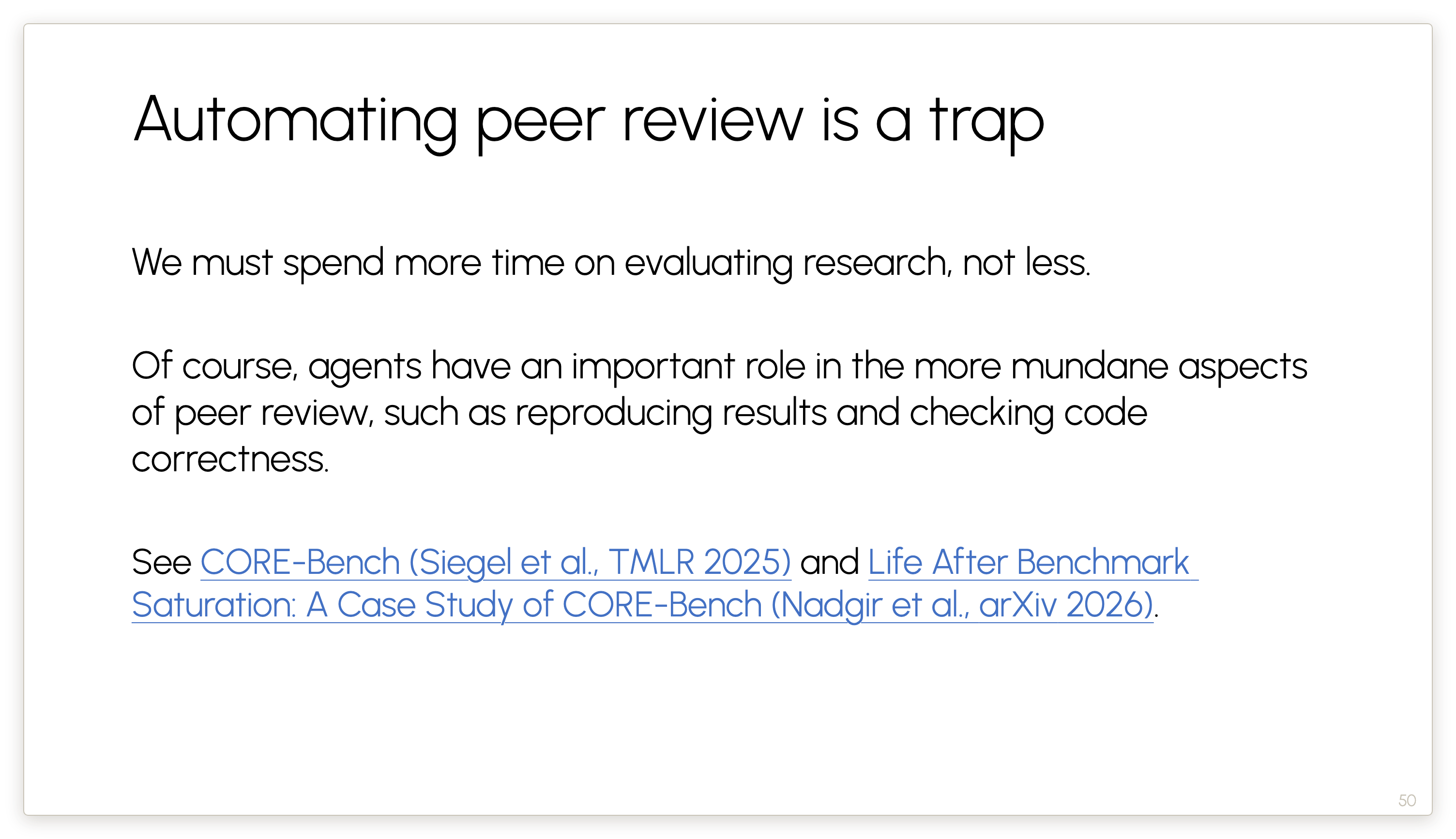 Automating peer review is a trap
